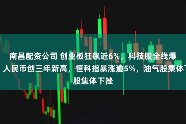 南昌配资公司 创业板狂飙近6%，科技股全线爆发，人民币创三年新高，恒科指暴涨逾5%，油气股集体下挫