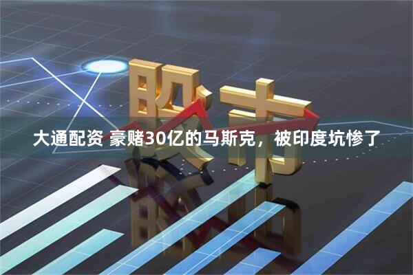 大通配资 豪赌30亿的马斯克，被印度坑惨了